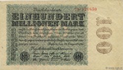 100 Millions Mark GERMANY  1923 P.107b