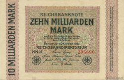 10 Milliards Mark GERMANY  1923 P.117a XF-