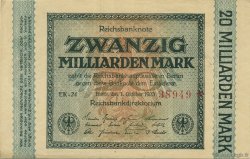 20 Milliards Mark GERMANY  1923 P.118a XF+