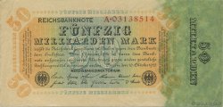 50 Milliards Mark GERMANY  1923 P.119a XF
