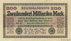 200 Milliards Mark DEUTSCHLAND  1923 P.121b VZ
