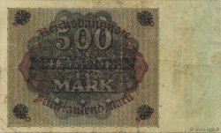 500 Milliard Mark GERMANY  1923 P.124a F+
