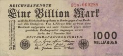 1 Billion Mark GERMANY  1923 P.129 XF-