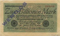 2 Billions Mark Spécimen ALLEMAGNE  1923 P.135as SPL