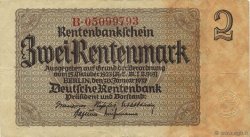 2 Rentenmark GERMANY  1937 P.174b VF