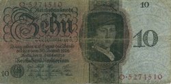 10 Reichsmark GERMANY  1924 P.175 F