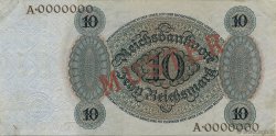 10 Reichsmark Spécimen ALLEMAGNE  1924 P.175s pr.SUP