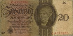 20 Reichsmark ALEMANIA  1924 P.176 BC