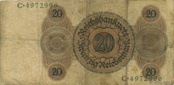 20 Reichsmark GERMANY  1924 P.176 F
