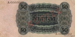 50 Reichsmark Spécimen ALLEMAGNE  1924 P.177 SUP