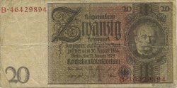 20 Reichsmark ALLEMAGNE  1929 P.181a TB