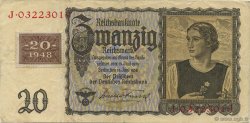 20 Deutsche Mark ALLEMAGNE RÉPUBLIQUE DÉMOCRATIQUE  1948 P.05A TTB