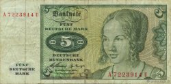 5 Deutsche Mark ALLEMAGNE FÉDÉRALE  1960 P.18a TB