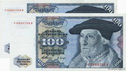 100 Deutsche Mark Consécutifs GERMAN FEDERAL REPUBLIC  1960 P.22a AU+