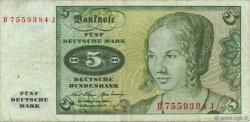 5 Deutsche Mark GERMAN FEDERAL REPUBLIC  1970 P.30a VF