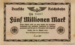 5 Millions Mark GERMANY  1923 PS.1013b VF