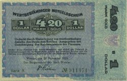 4,20 Goldmark ALLEMAGNE Wetzlar 1923 Mul.5105 pr.NEUF