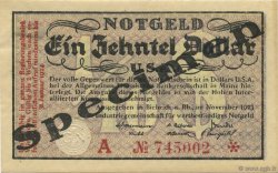 0,10 Dollar Spécimen GERMANY Biebrich 1923 Mul.0420s UNC-