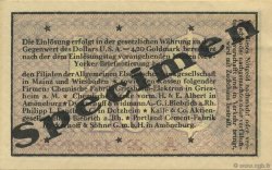 0,10 Dollar Spécimen GERMANIA Biebrich 1923 Mul.0420s q.FDC