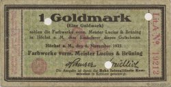 1 Goldmark ALLEMAGNE Hochst 1923 Mul.2525.1 TTB+