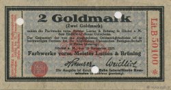 2 Goldmark ALLEMAGNE Hochst 1923 Mul.2525.4a SPL