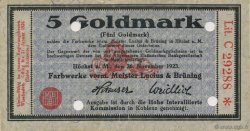 5 Goldmark GERMANY Hochst 1923 Mul.2525.7 AU