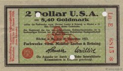 2 Dollar ALLEMAGNE Hochst 1923 Mul.2525.16