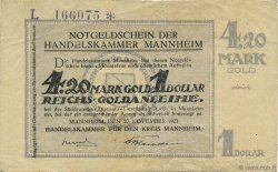 4,20 Mark Gold ALLEMAGNE Mannheim 1923 Mul.3155.5a TTB