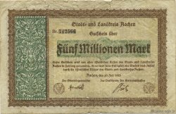 5 Millions Mark ALLEMAGNE Aachen - Aix-La-Chapelle 1923  TB
