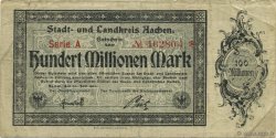 100 Millions Mark GERMANY Aachen - Aix-La-Chapelle 1923  F