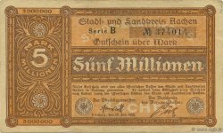 5 Millions Mark DEUTSCHLAND Aachen - Aix-La-Chapelle 1923 