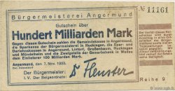 100 Milliards Mark ALLEMAGNE Angermund 1923  TTB