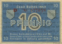 10 Pfennig ALLEMAGNE Baden 1947 PS.1002a pr.TTB