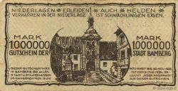 1 Million Mark ALLEMAGNE Bamberg 1923  TTB
