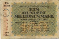100 Millions Mark ALLEMAGNE Bamberg 1923  TTB