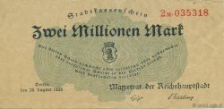 2 Millions Mark ALLEMAGNE Berlin 1923  TTB