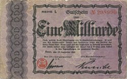 1 Milliard Mark GERMANY Bonn 1923  F+