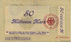 50 Millions Mark ALLEMAGNE Burg 1923  TTB