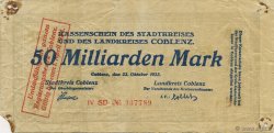 50 Milliards Mark DEUTSCHLAND Coblenz 1923 