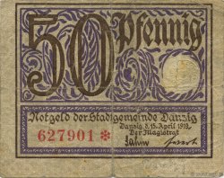 50 Pfennig DANTZIG  1919 P.11 TB