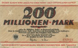 200 Millions Mark ALLEMAGNE Dortmund 1923  TB
