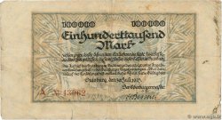 100000 Mark GERMANY Duisburg 1923  F