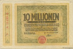 10 Millions Mark ALLEMAGNE Duisburg 1923  TTB