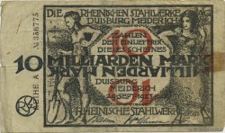 10 Milliards Mark ALLEMAGNE Duisburg-Meiderich 1923  TB