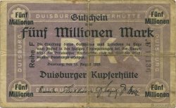 5 Millions Mark ALLEMAGNE Duisburg 1923  TB+