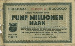 5 Millions Mark ALLEMAGNE Düren 1923  B