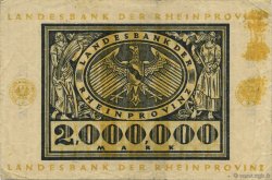 2 Millions Mark ALLEMAGNE Düsseldorf 1923  TTB