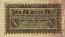 10 Milliards Mark ALLEMAGNE Düsseldorf 1923 
