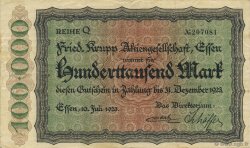 100000 Mark GERMANY Essen 1923  VF