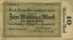 10 Millions Mark GERMANY Essen 1923  F